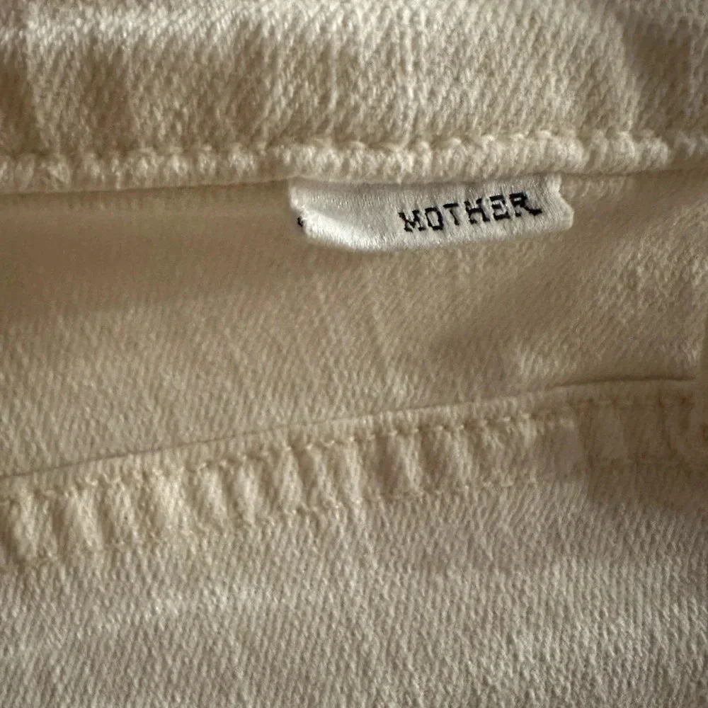 Mother Womens White Light Wash Coin Pocket Denim Straight Jeans Size 25